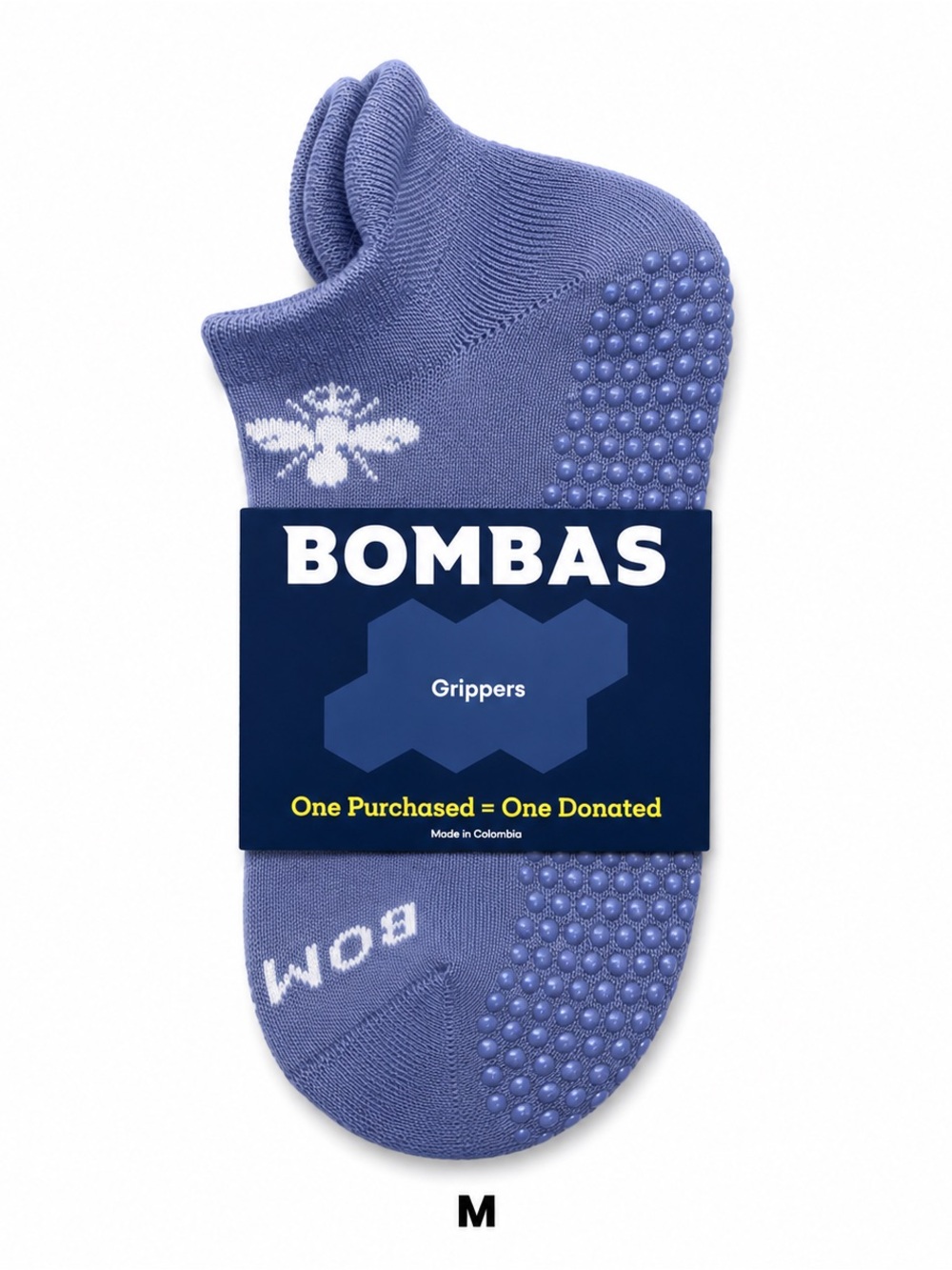 Bombas Gripper Ankle Socks Oyster Blue M Pilates